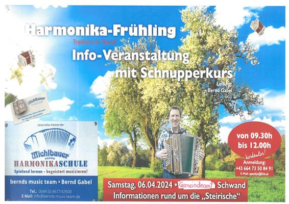 Harmonika Frühling - Info Veranstaltung mit Schnupperkurs